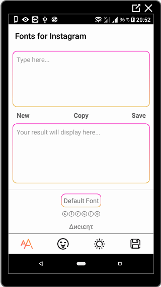 Font for Instagram